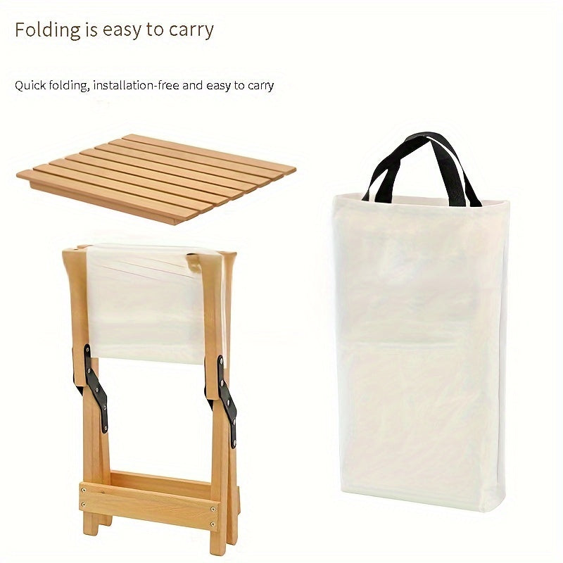 Portable Folding Wooden Stool For Outdoor Camping Picnic