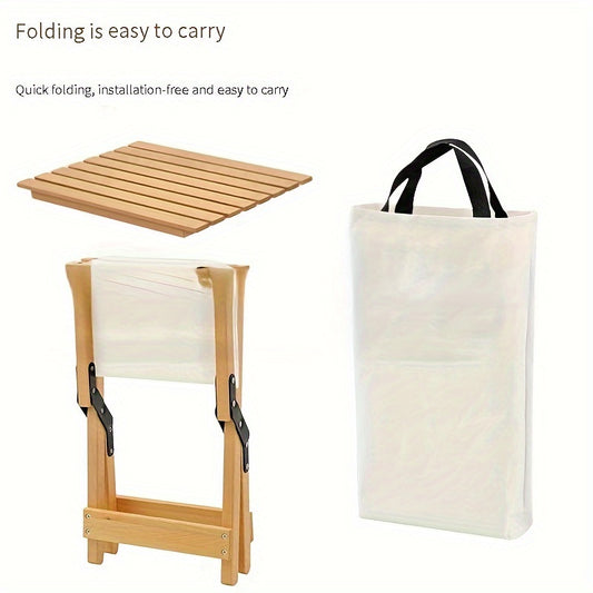 Portable Folding Wooden Stool For Outdoor Camping Picnic