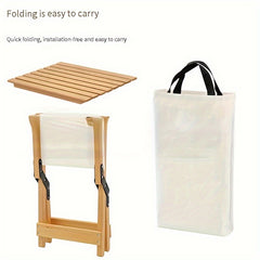 Portable Folding Wooden Stool For Outdoor Camping Picnic