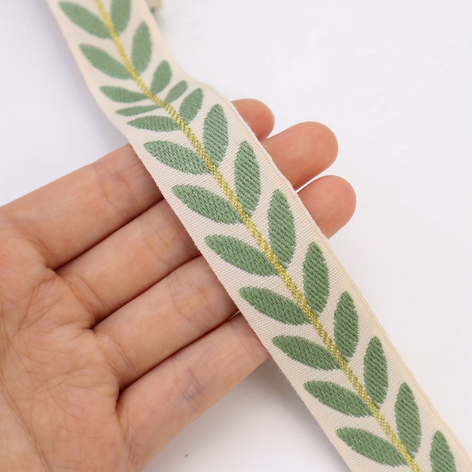 2 Yards Embroidery Ribbon Leaf Trim Sewing DIY Crafts Gift Packaging