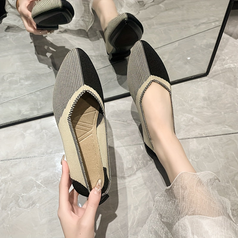 Women's Lightweight Knit Casual Shoes Soft Sole Flat Shoes