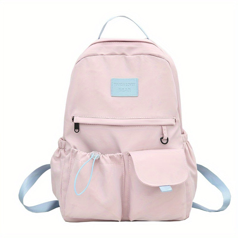 Letter Patch Decor Backpack Preppy Style School Bag