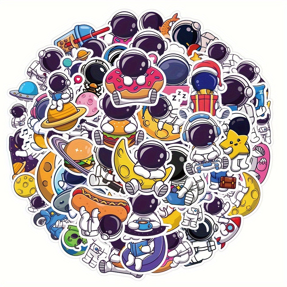 60pcs Astronaut Waterproof Vinyl Stickers for Water Bottle Laptop Luggage