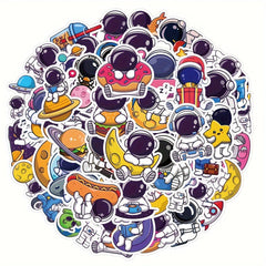 60pcs Astronaut Waterproof Vinyl Stickers for Water Bottle Laptop Luggage