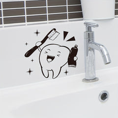 Teeth Pattern Wall Sticker Waterproof Removable Decal