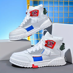 Men's Colorful High Top Lace Up Sports Sneakers