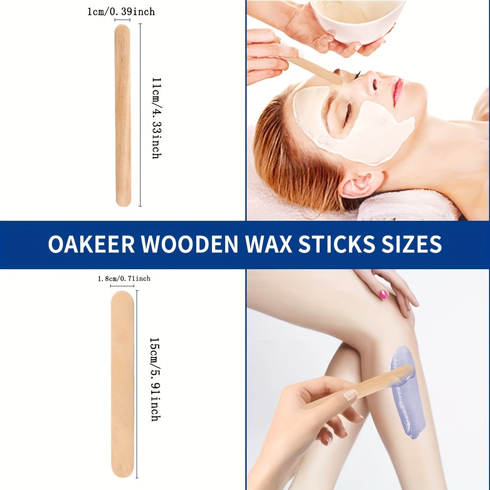 Wide Wax Sticks with Wood Spatula for Hair Removal