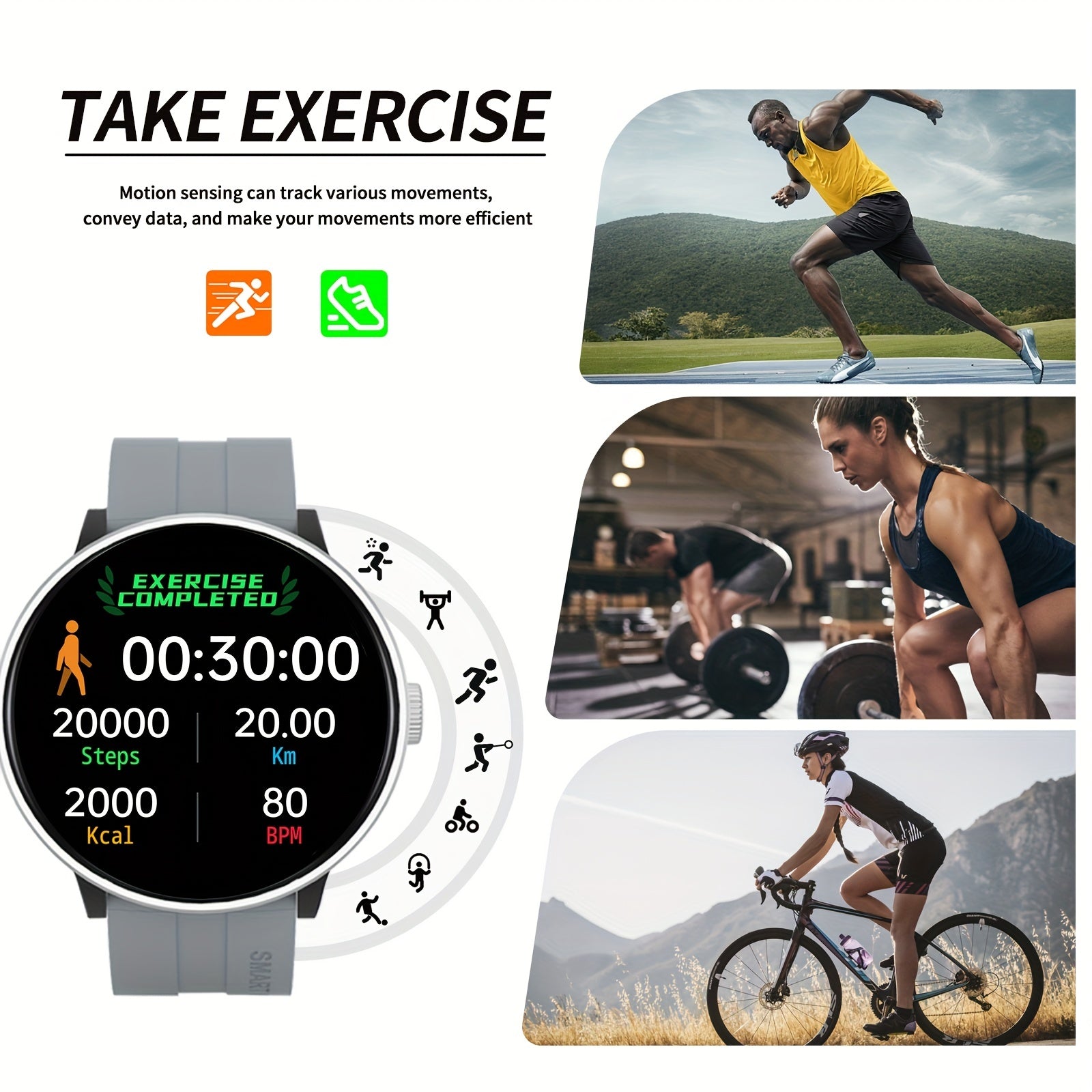 HD Sports Smart Watch with Music Playback and Phone Reminder