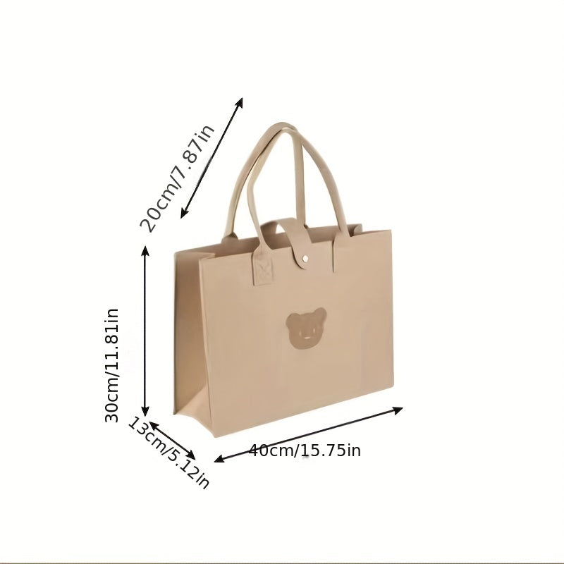 Large Capacity Felt Tote Bag Lightweight All Match Satchel Bag