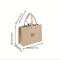 Large Capacity Felt Tote Bag Lightweight All Match Satchel Bag