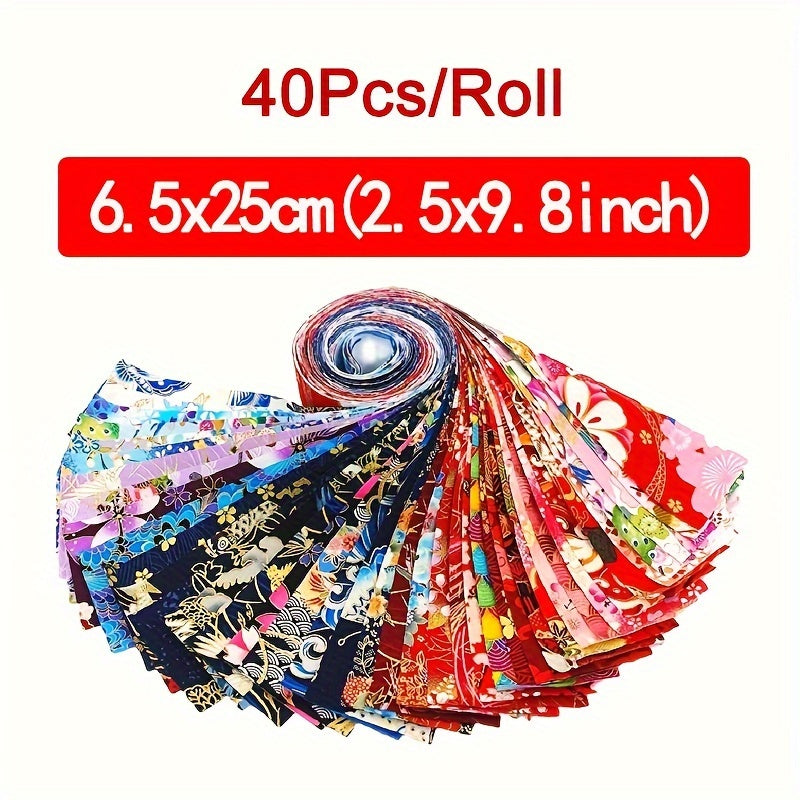 40pcs Cotton Quarters Fabric Bundle for DIY Patchwork Sewing Craft