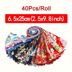 40pcs Cotton Quarters Fabric Bundle for DIY Patchwork Sewing Craft