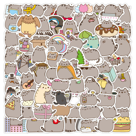100pcs Cat Stickers Laptop Skateboard Water Bottles Guitar & More