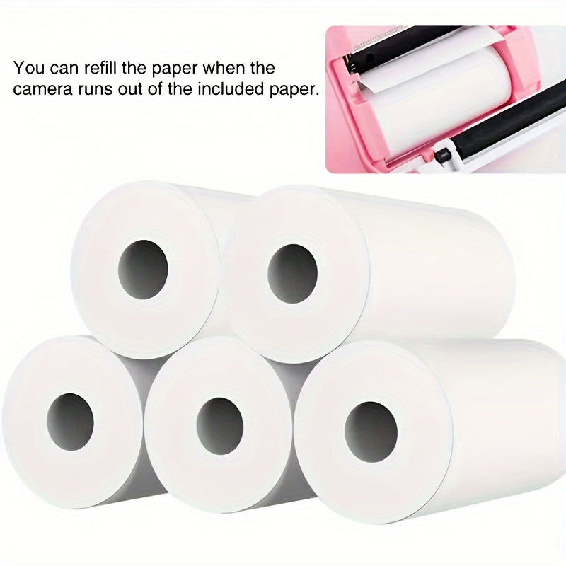 3pcs Mini Printer Paper Thermal Label Sticker Colorful Adhesive Paper 57mm 25mm
