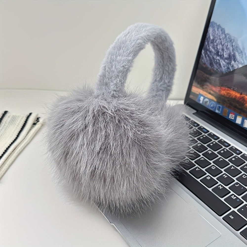 Plush Ear Warmer Soft Stretchable Foldable Ear Muffs Winter Warm Ear Cover