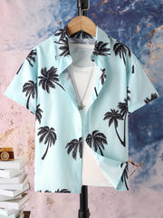 Boys Coconut Trees Shirt Short Sleeves