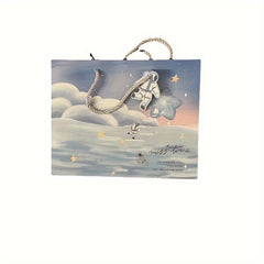 Cartoon Astronaut Planet Gift Bag for Kids Birthday, Horizontal Design
