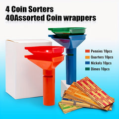 Coin Sorter Tubes Counters & Wrappers Coin Storage Organize Count