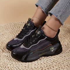 Chinese Style Block Running Shoes With Reflective Stripes