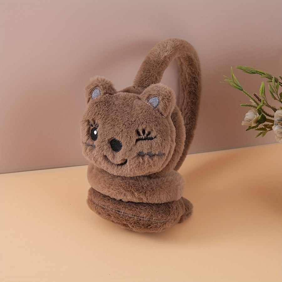 Cozy Furry Kitty Ear Warmers Hand Wash Ear Muffs