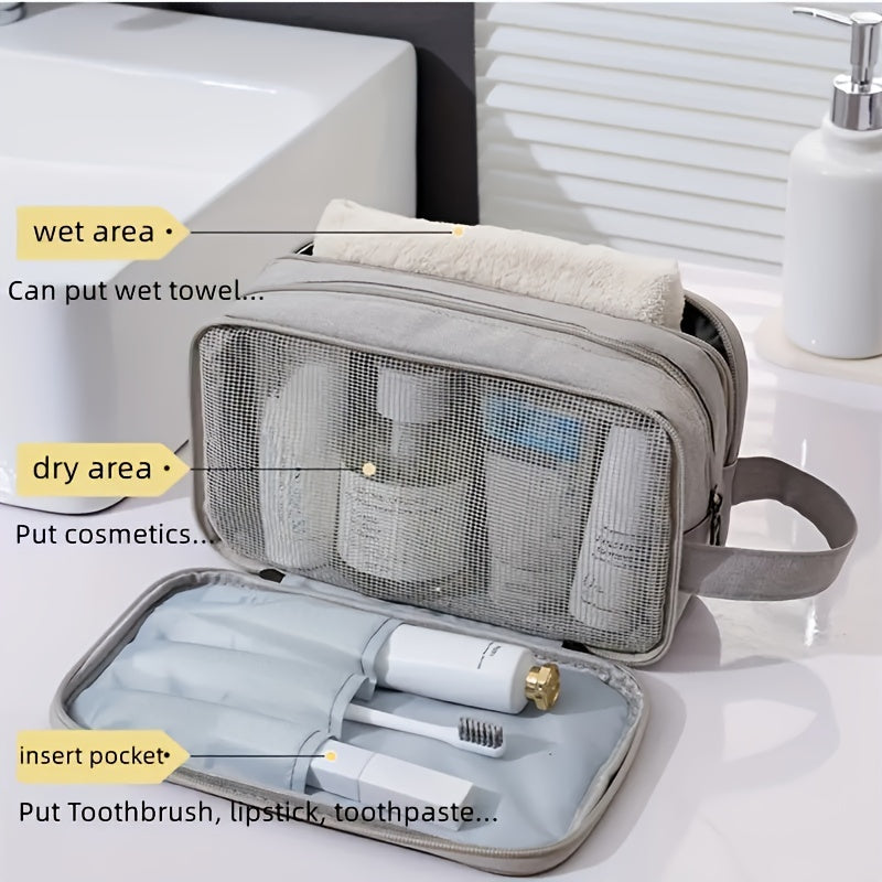 Portable Wet Dry Toiletry Bag Travel Cosmetics Storage Waterproof Makeup Bag