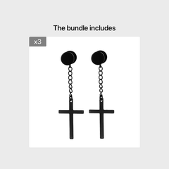 Men's Stainless Steel Cross Earrings