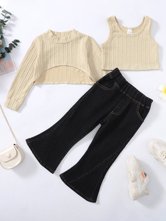 Girls Turtleneck Top & Jeans Set