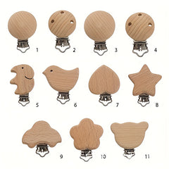 Beech Animal Pacifier Clip Wooden Baby Pacifier Clip