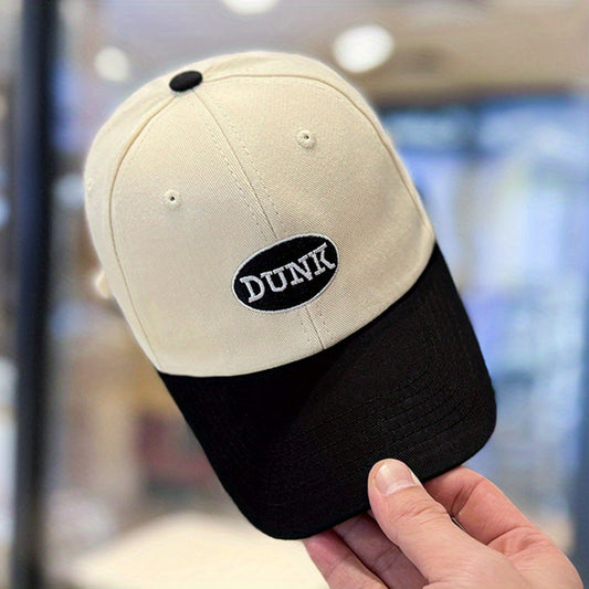 Embroidered Letter Block Baseball Cap Men's All-match Peaked Cap