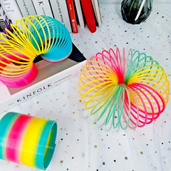 Rainbow Fidget Spinner Mixed Colors Elastic Party Toy Durable Plastic