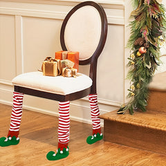 Christmas Chair Green Foot Cover Home Decoration
