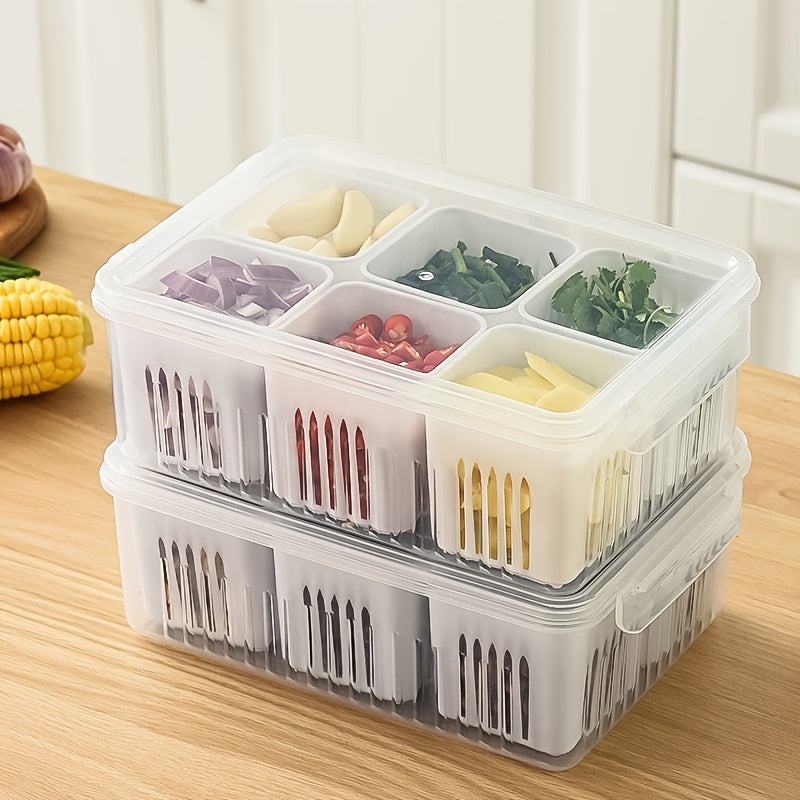 Kitchen Scallion Storage Box 6-in-1 Fresh Keeping Container