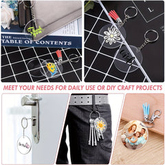 50Pcs Sublimation Acrylic Round Keychain Blanks DIY Heat Transfer Key Chains