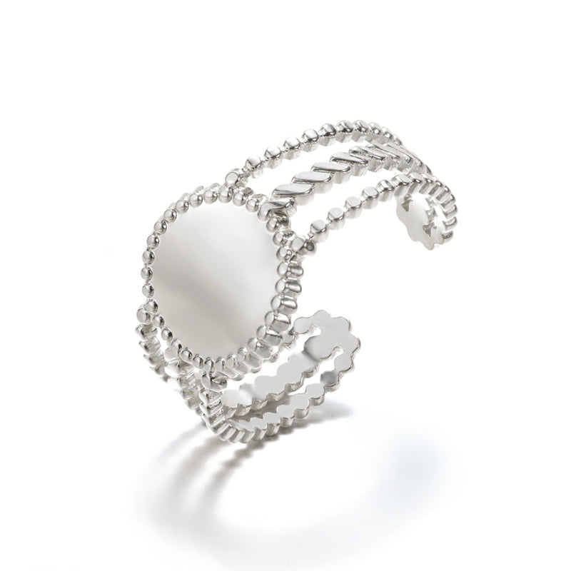 Stainless Steel Open Adjustable Ring Women's Irregular Ring