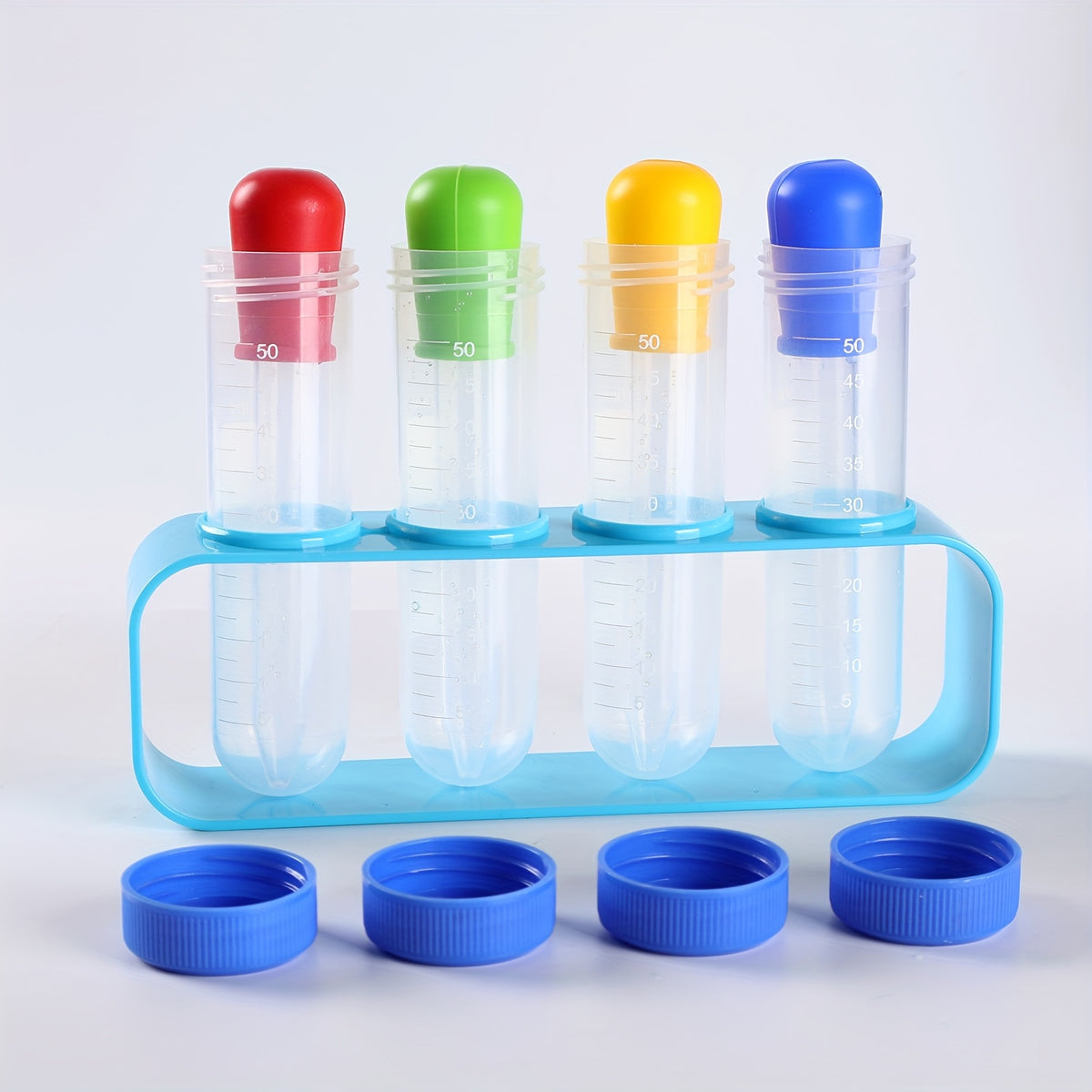 9pcs Plastic Test Tube with Holder And Dropper