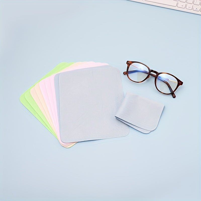 10pcs Microfiber Cleaning Cloth for Glasses Lens Screens & More