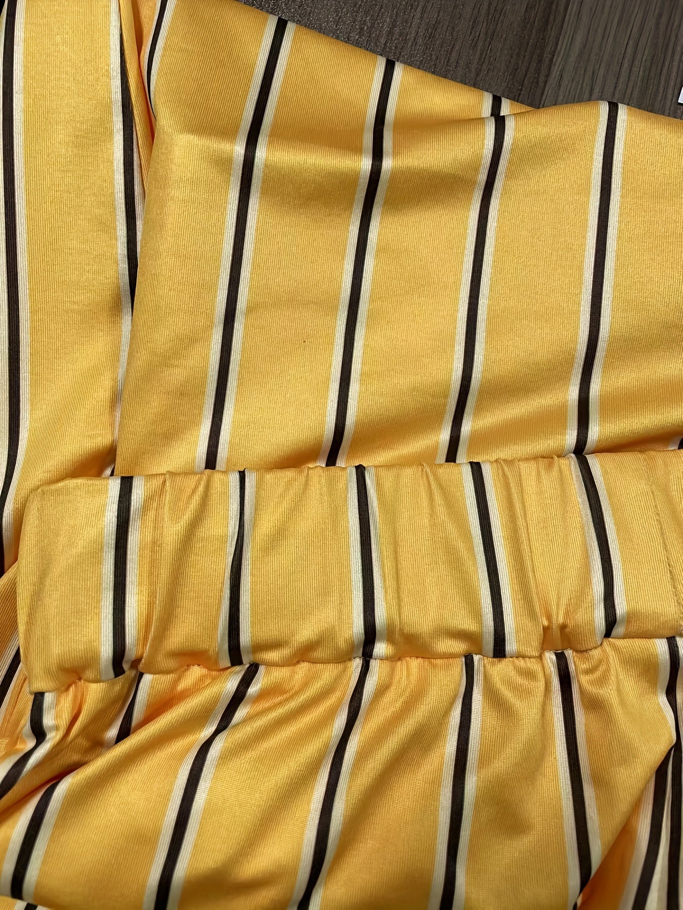 Women's Plus Stripe Print Flared Leg Trousers