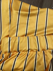 Women's Plus Stripe Print Flared Leg Trousers
