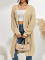 Long Length Knit Cardigan Open Front Sweater Women's Clothing