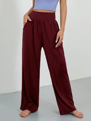 Wide Leg Casual Pants Elastic Waist Yoga Running Loose Pants