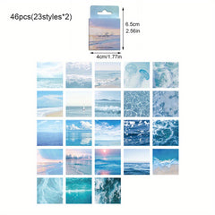 46pcs Seaside Landscape Self-adhesive Stickers DIY Scrapbook Stationery Album