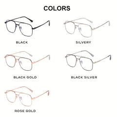 Retro Double Beam Men's Anti Light Business Glasses