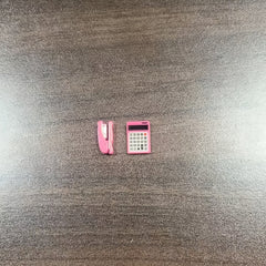 2pcs 1:12 Dollhouse Mini Metal Stapler & Mini Calculator Set