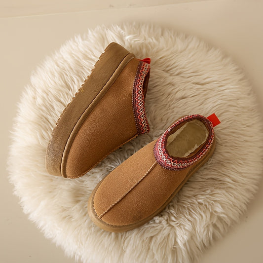 Women's Platform Short Boots Plush Lined Ankle Boots Comfortable Winter Boots