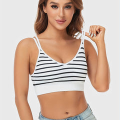 Stripe Ribbed Tank Bralettes Women's Lingerie
