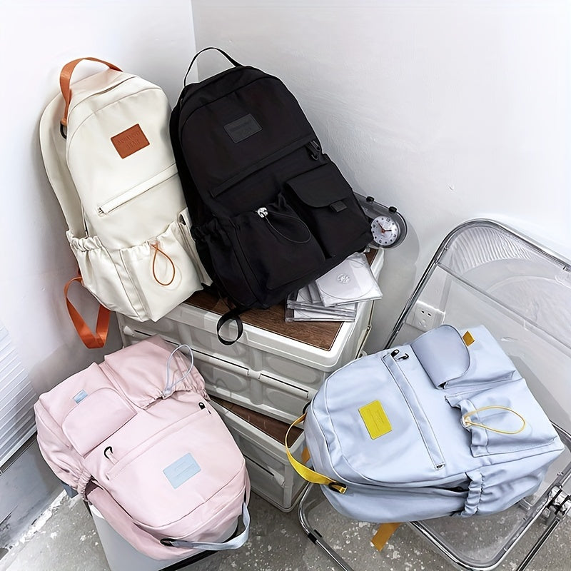 Letter Patch Decor Backpack Preppy Style School Bag