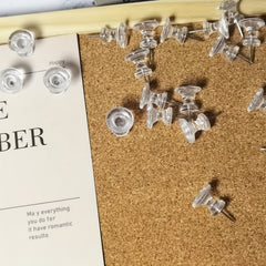 30 Clear Large Push Pins for Cork Board Bulletin Board Wall Thumb Tacks Long