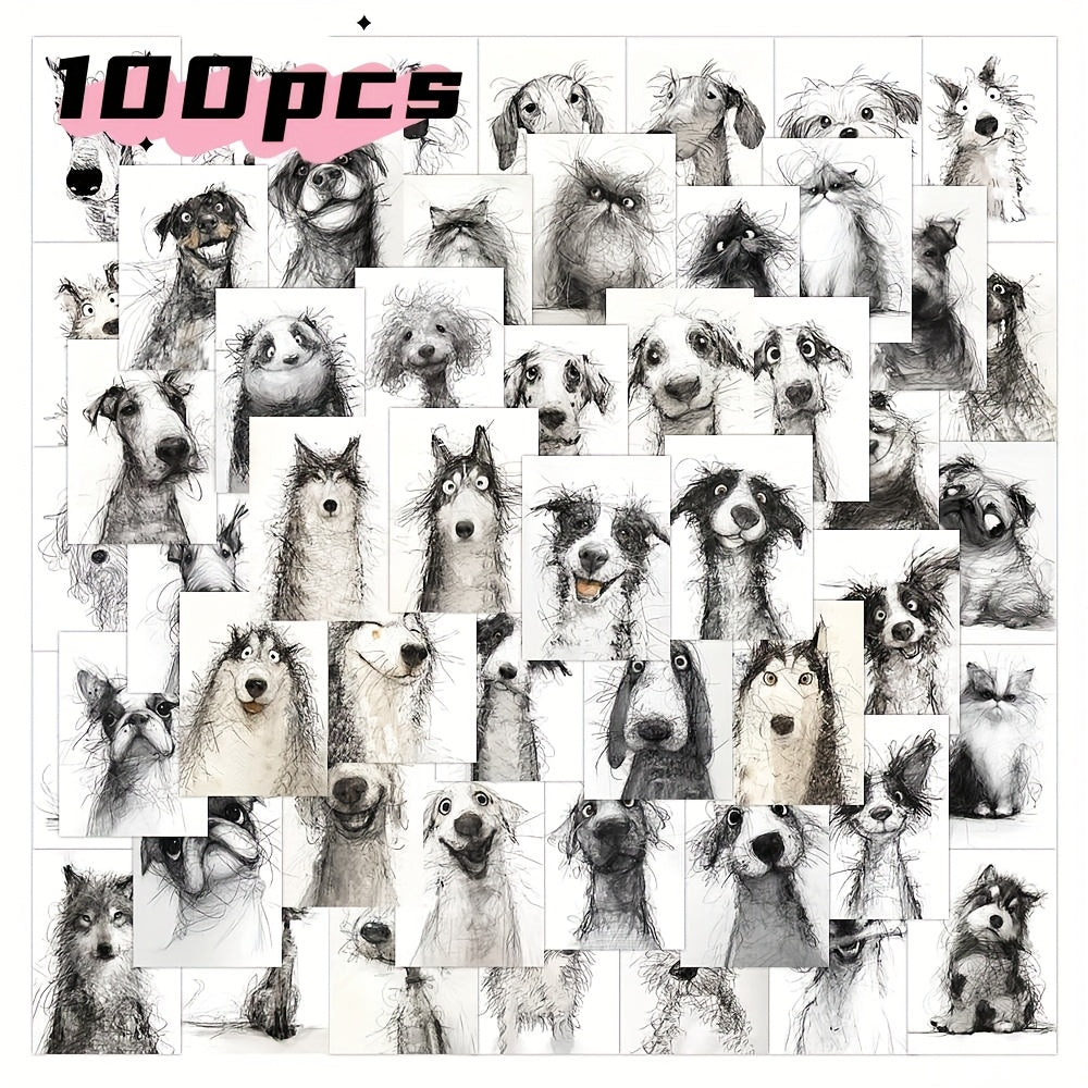 100pcs Vintage Animal Stickers Waterproof Self Adhesive