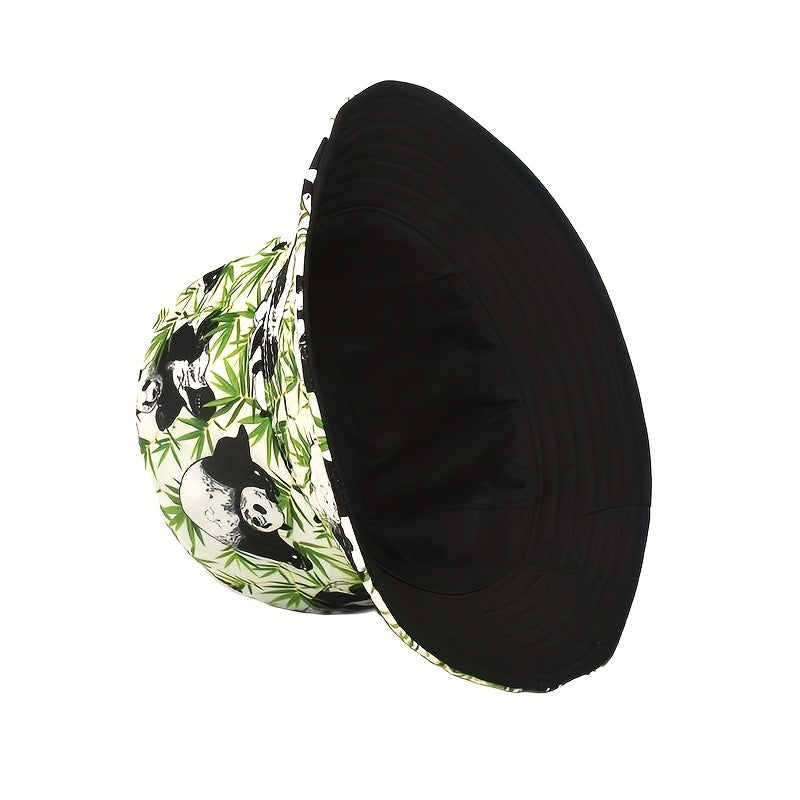 Panda Print Bucket Hat Double Sided Sun Hat