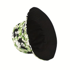 Panda Print Bucket Hat Double Sided Sun Hat